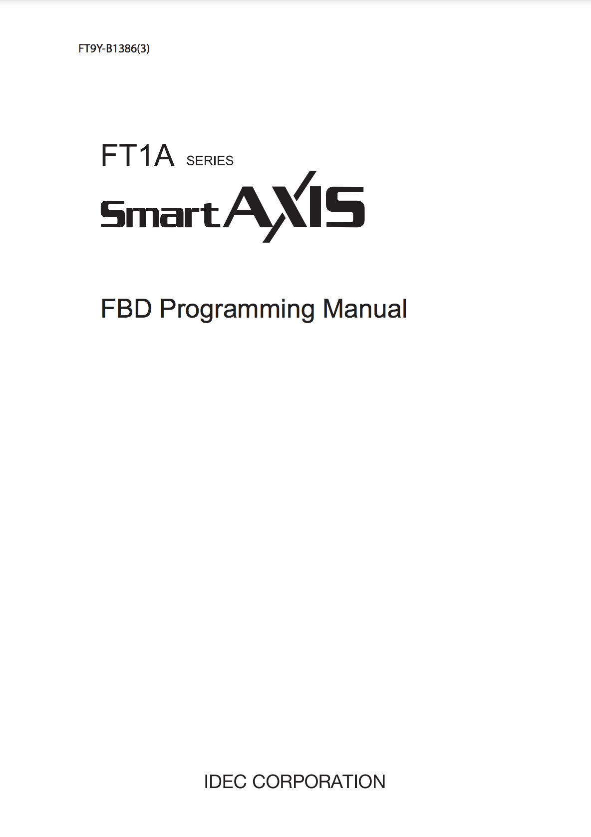 IDEC FT1A FBD Programming Manual