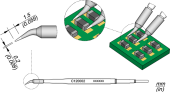 JBC C120002 паяльне жало, conical bent, Ø 0,2 mm