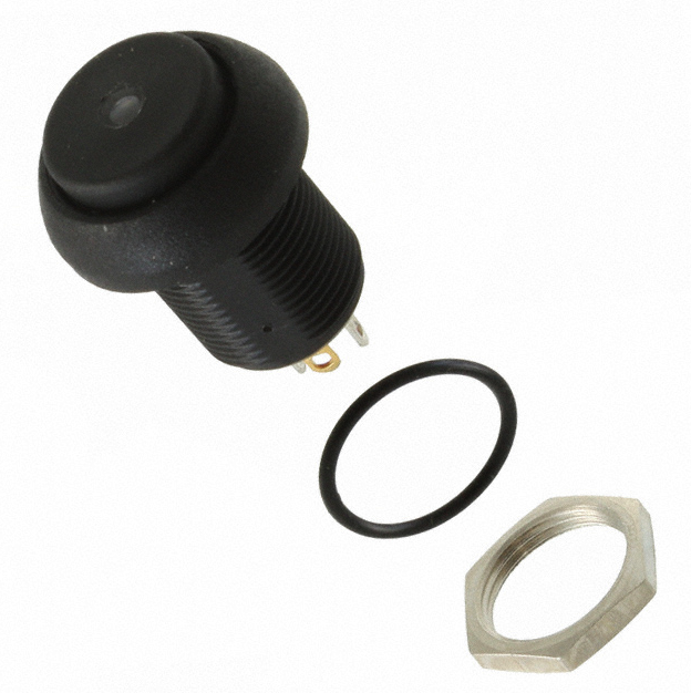 Apem ILR3SAD2L0Y кнопка, Ø 12 mm, Momentary (NO), black actuator, yellow led, 2 A 24 VDC, IP67