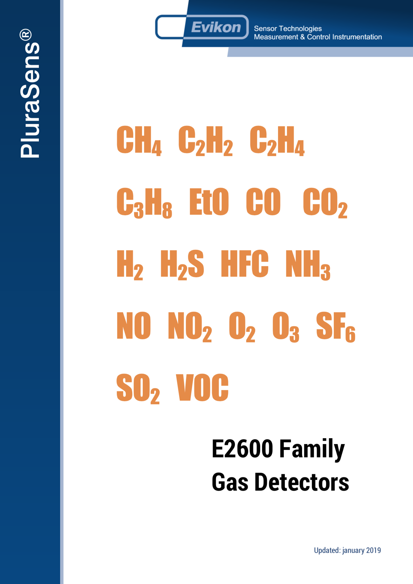 Каталог детекторів газу серії Evikon E2600 