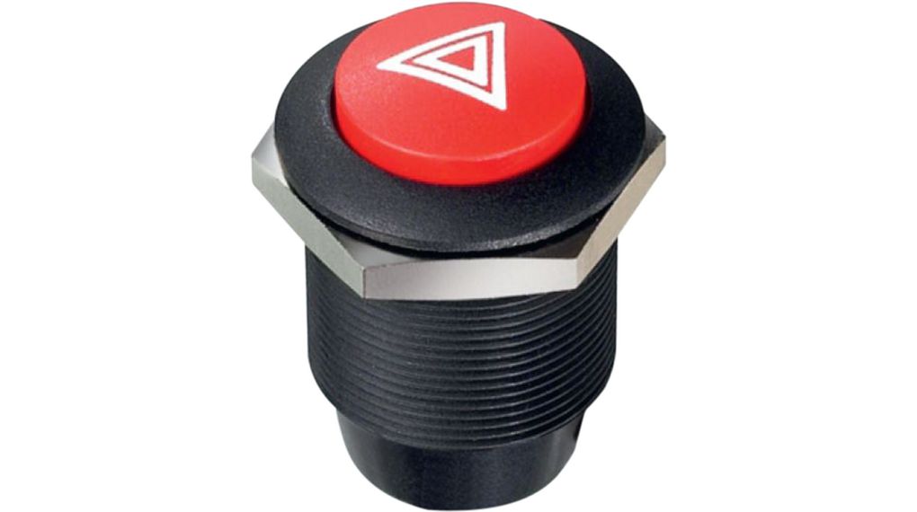 Apem FPAR1C1462C1113 кнопка, Ø 24 mm, Latching (OFF-ON), Illuminated, red led, 200 mA, 12VDC, IP69K
