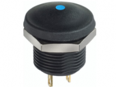 Apem IXP3S02FRXCD кнопка, Ø 12 mm, Momentary (NO), harsh environments, black actuator, red/green led, 100 mA 28 VDC, IP69K