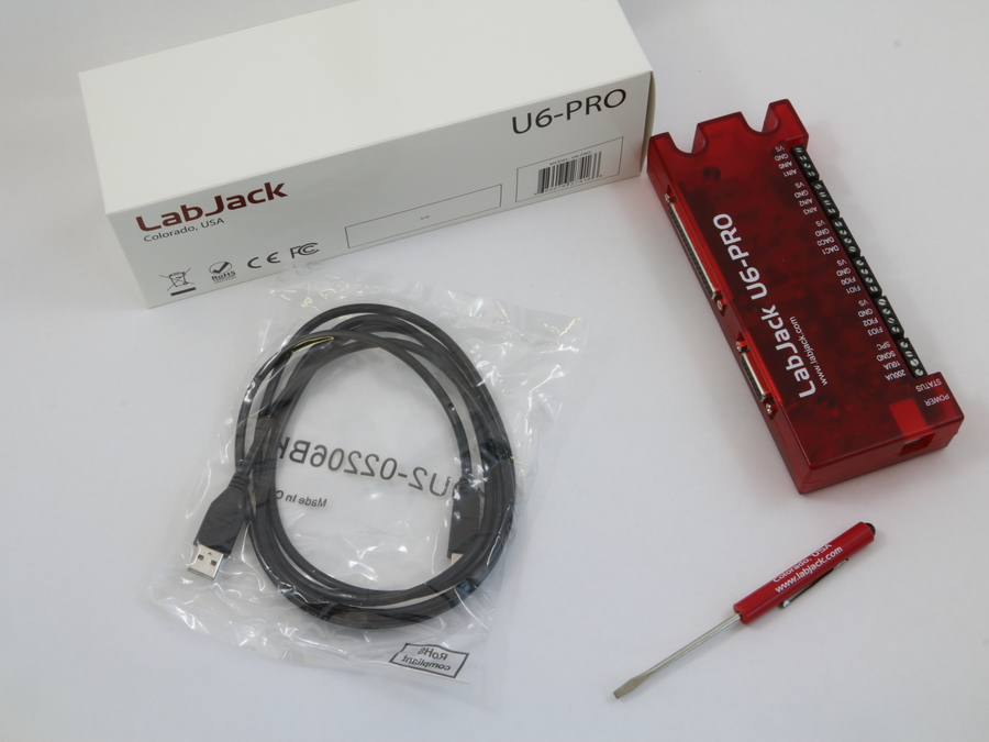LabJack U6-Pro модуль сбора данных, 20 Digital I/O, 2 Analog Outputs, 14 Analog Inputs, 16-18-24 Bit ADC, SPI, I2C, USB 