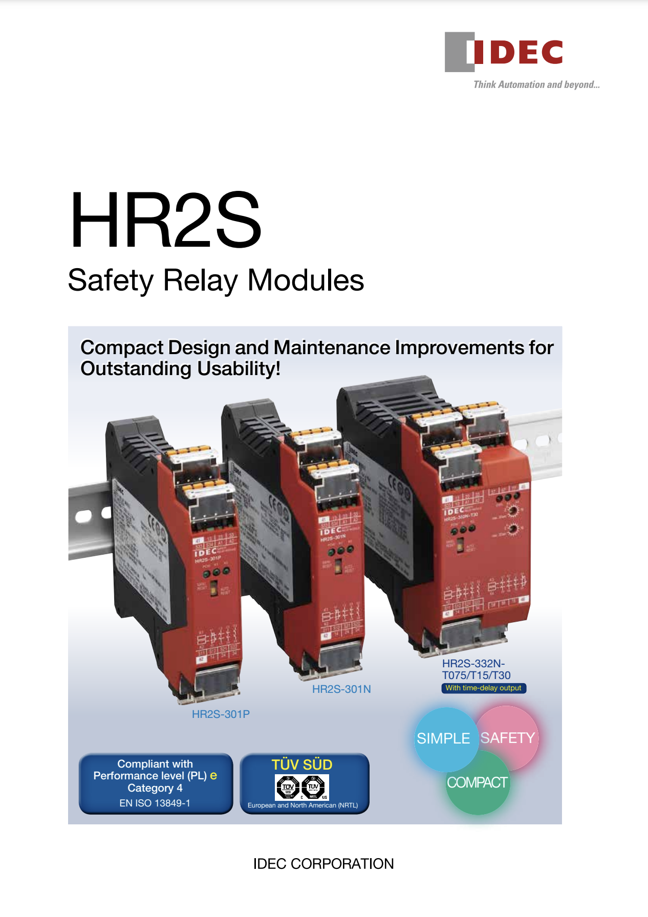 IDEC HR2S Safety Relay Modules Catalogue