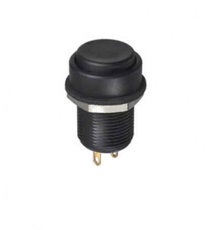 Apem ILR3PAD2 кнопка, Ø 12 mm, Momentary (NO), black actuator, 2 A 24 VDC, IP67