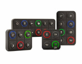 Apem PKI серія модульних клавіатур, 12-24 VDC, 1-15 keys, 1-3 rows, insert 15/24mm, RGB LED, CANbus, J1939, IP67/IP69K