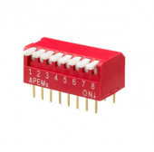 Apem NDPL-08-V DIP перемикач, -20 °C to +70 °C, 100 mA 50 VDC, 8 way, RoHS compliance