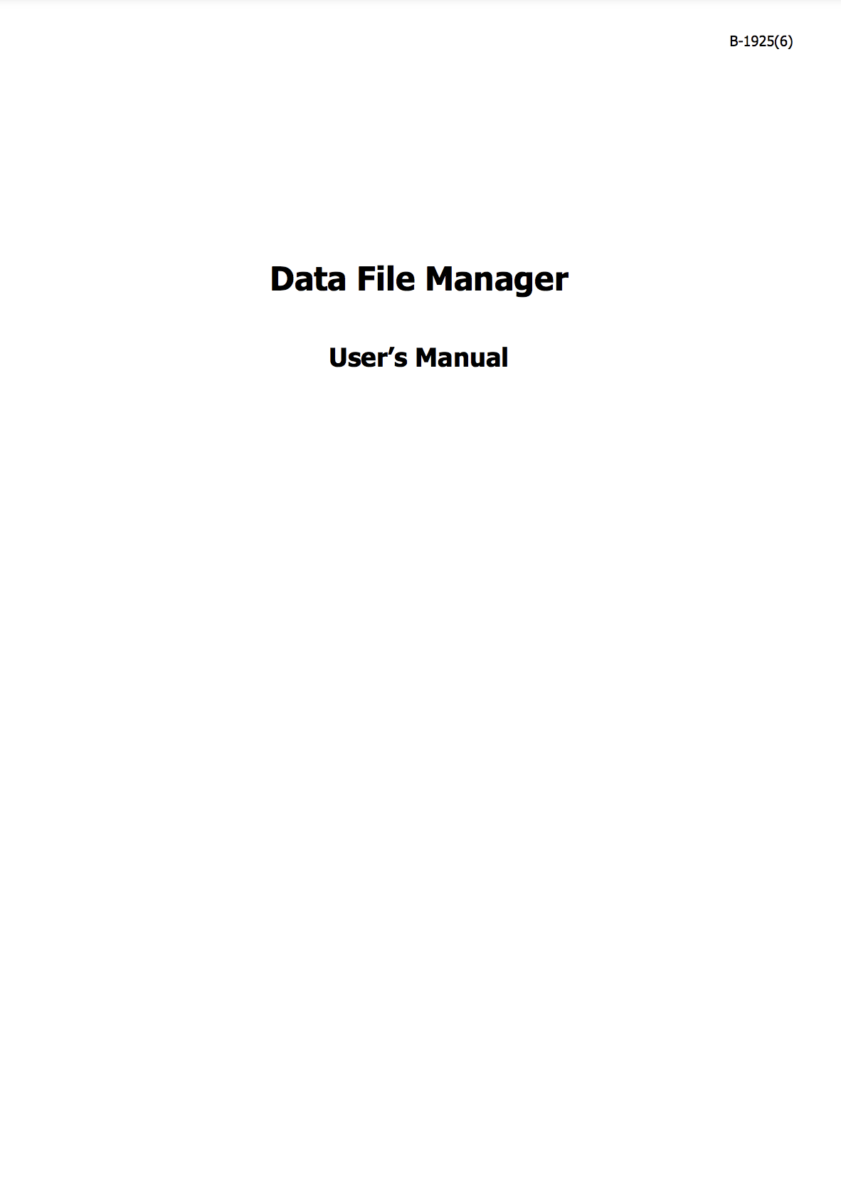 IDEC User Manual: Data File Manager