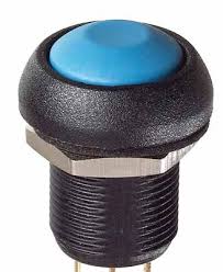 Apem IMP7P412075 кнопка, Ø 12 mm, blue actuator, Momentary, NC+NO, 3 A 28 VDC, IP67, Harsh / Noisy environments
