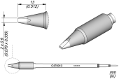 JBC C470013 паяльне жало, chisel, 2 x 0,9 mm