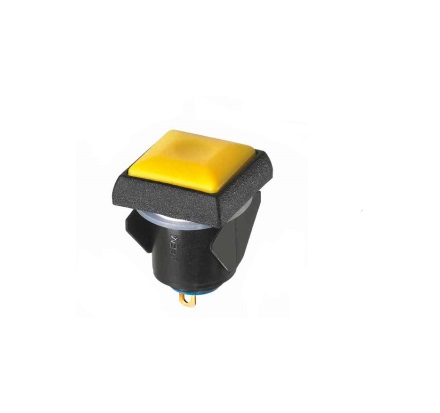 Apem IQC1S432 кнопка, Ø 16 mm, Latching, OFF-ON, Snap-in, green actuator, 100 mA 24 VDC, IP54