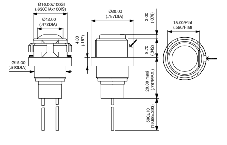 Apem IZPR1F432 кнопка, Ø 16 mm, Latching (OFF-ON), green actuator, 100 mA 24 VDC, IP67