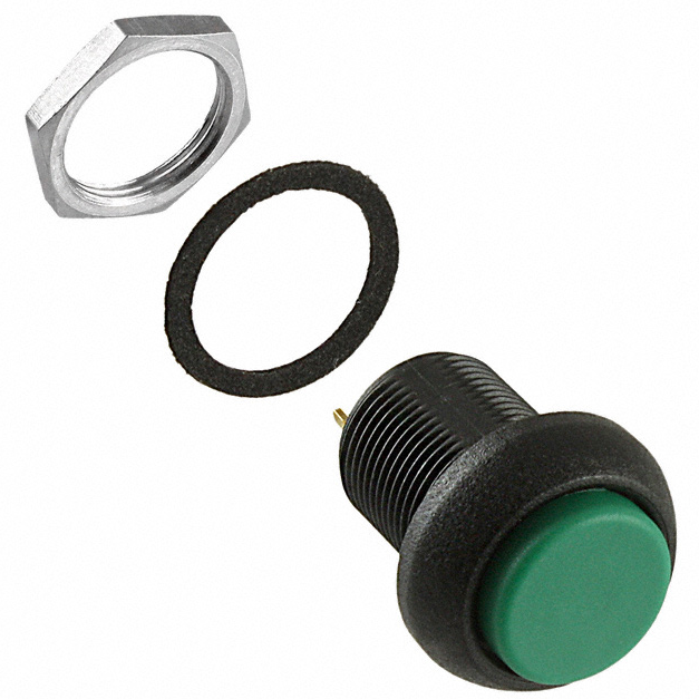 Apem IMP7P432075 кнопка, Ø 12 mm, green actuator, Momentary, NC+NO, 3 A 28 VDC, IP67, Harsh / Noisy environments