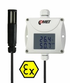 Comet T3111Ex датчик вологості та температури, 1ch, 0 to 100% RH, -30 to +105 °C, LCD,  4-20 mA, ATEX certification, 1m cable
