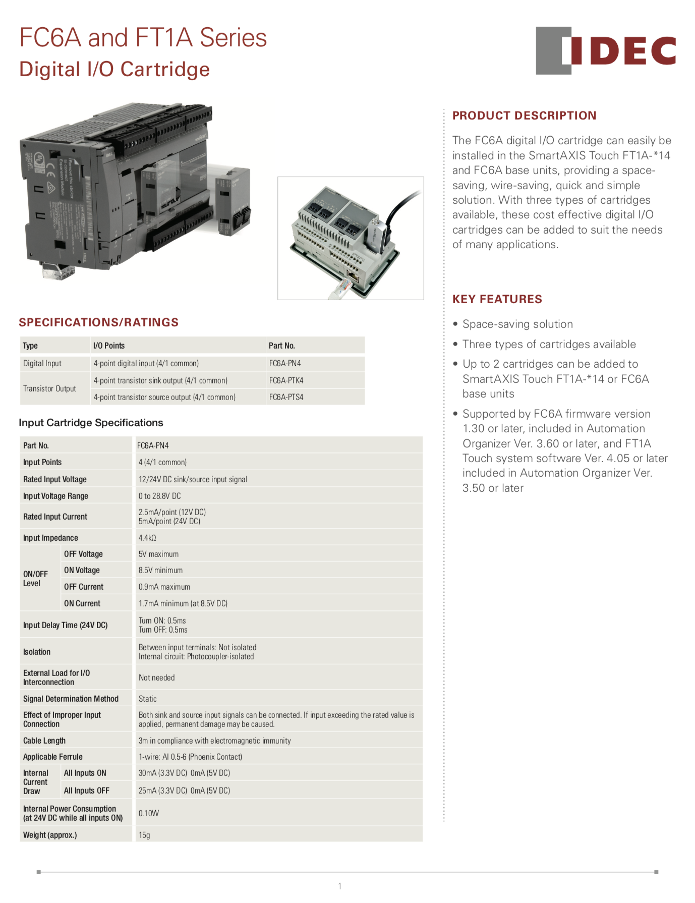 FC6A and FT1A Digital Cartridge Datasheet
