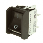 Apem 2641LP/2A232021L0 клавішний перемикач, 2 pole, 16A 250VAC, ON - OFF, black, without lamp