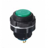 Apem IZPR1S432 кнопка, Ø 16 mm, Latching (OFF-ON), green actuator, 100 mA 24 VDC, IP67