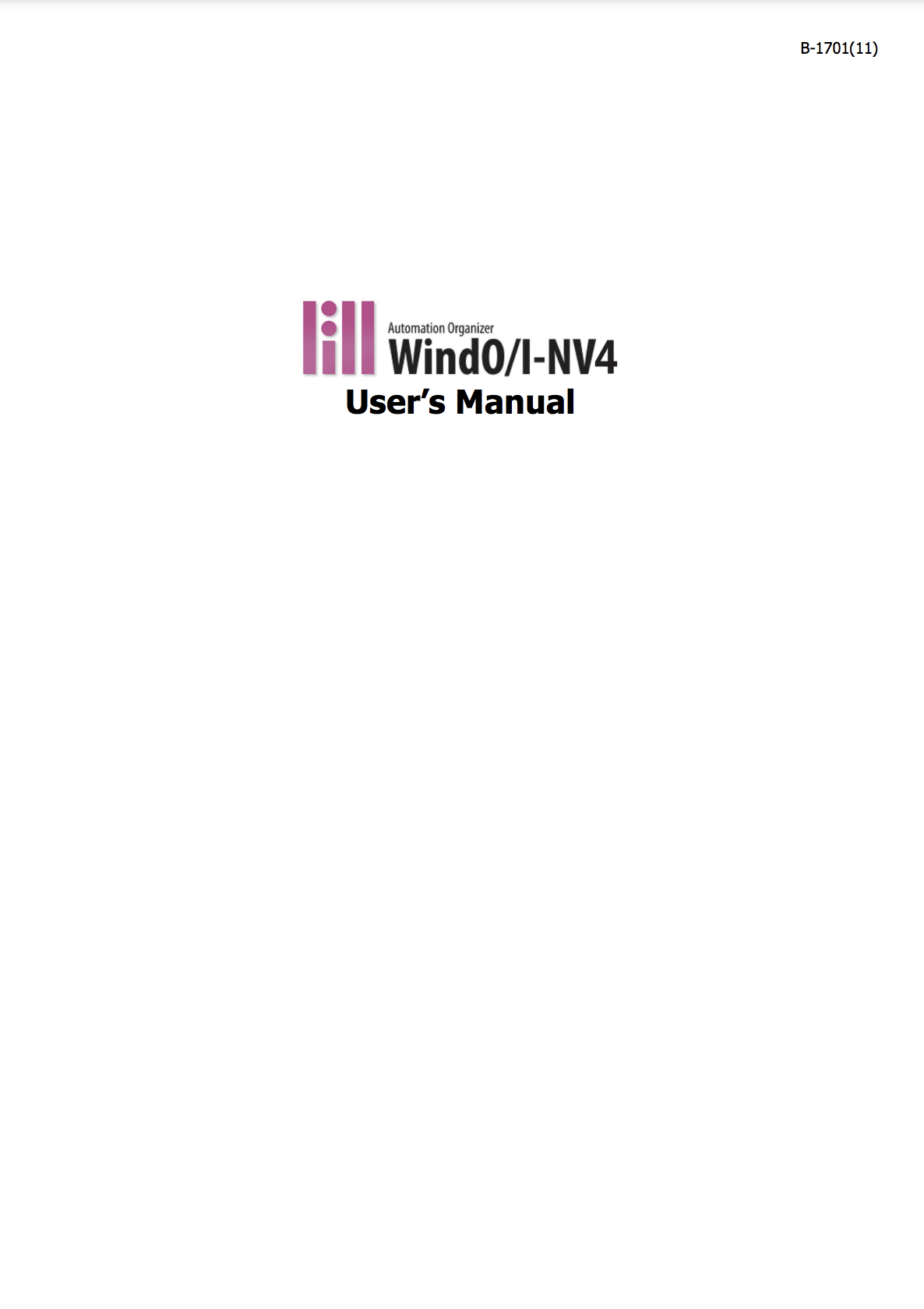 IDEC Product Manual- WindO/I-NV4 User Manual