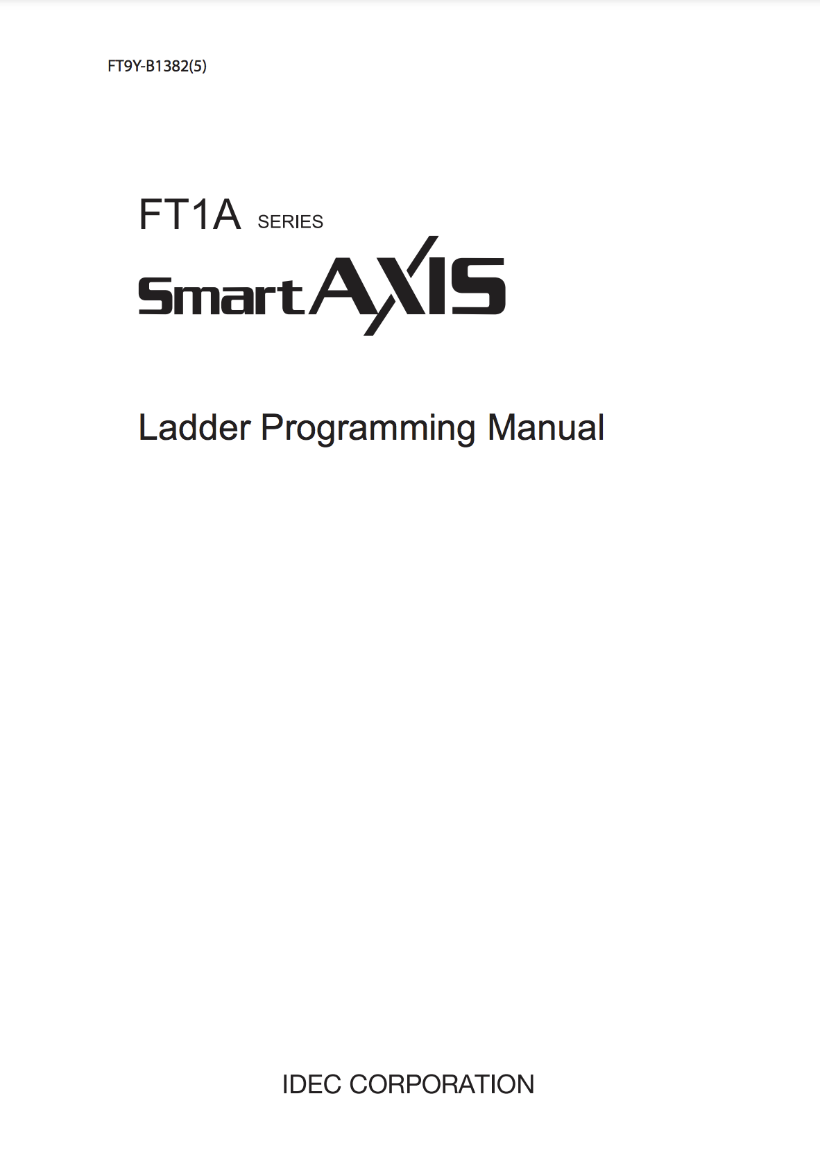 IDEC FT1A Ladder Programming Manual