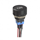 Apem WPF452G01 кнопка, Ø 22 mm, Double pole, 4A 28VDC, Momentary, black color, IP67/IP69K