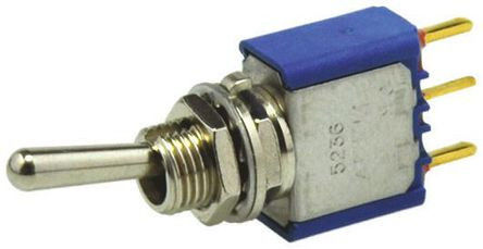 Apem 5239CDB Toggle Switch, SPST, On-Off-On, PCB