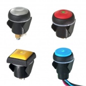 Apem серія кнопок IQ SERIES, Ø 16 mm, Momentary (NO), Snap-in, Illuminated / Non-illuminated, 200 mA 48 VDC - 5 A 48 VDC, IP54