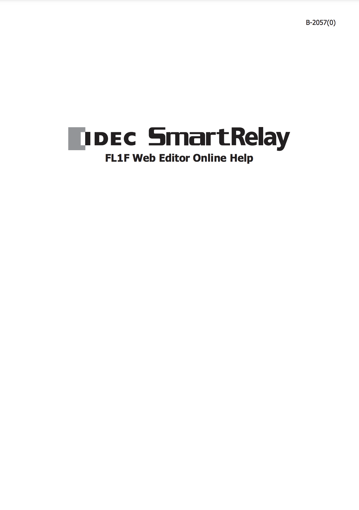 IDEC FL1F SmartRelay Web Editor Manual
