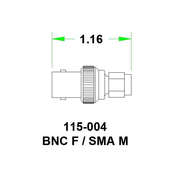JFW 115-004 роз'єм, SMA Male - BNC Female, 0 MHz - 6 GHz, 50 Ohm