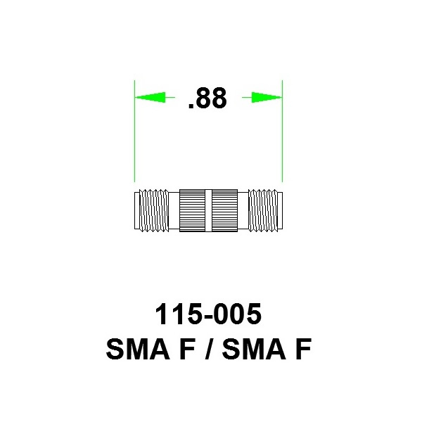 JFW 115-005 роз'єм, SMA Female - SMA Female, 0 MHz - 8 GHz, 50 Ohm