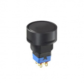 Apem WPS452G кнопка, Ø 24 mm, Double pole, 4A 28VDC, Momentary, black color, IP67/IP69K