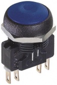 Apem IRR8Z2B2 кнопка, Ø 16 mm, Momentary (NC/NO), microswitch technology, dark blue actuator, 5 A 250 VAC, IP67