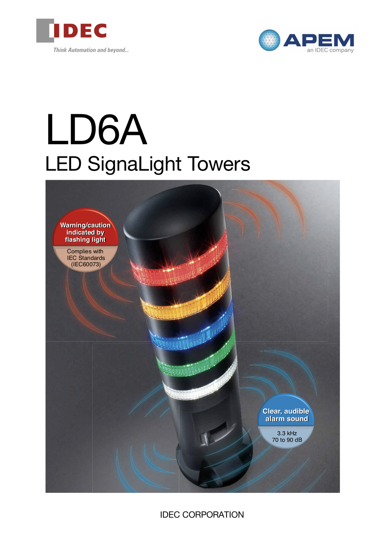 IDEC LD6A SignaLight Towers Specifications