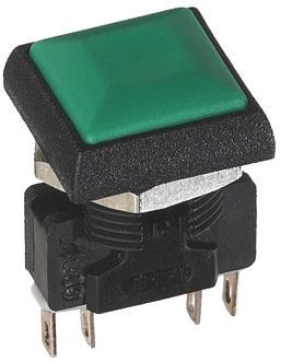 Apem IRC7Z232 кнопка, Ø 16 mm, Momentary (NC + NO), green actuator, microswitch technology, 5 A 250 VAC, IP67