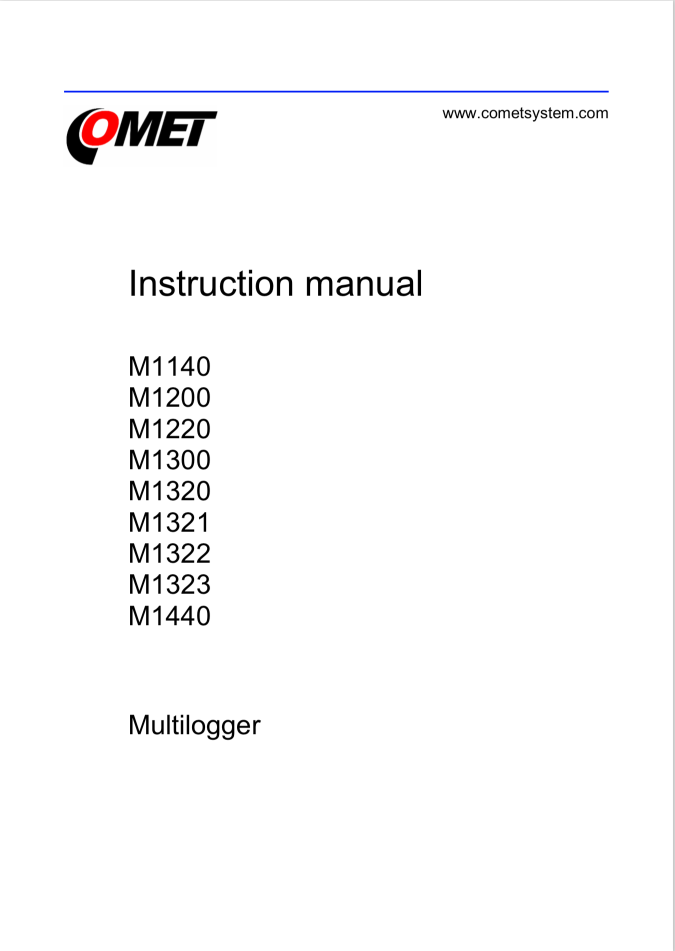 Comet Multilogger Instruction Manual
