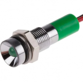 Apem Q6R3CXXG02E світлодіодний індикатор, Ø6mm, 1.8 - 3.8VDC, Green, IP67