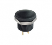 Apem IXP3S02M кнопка, Ø 12 mm, Momentary (NO), harsh environments, black actuator, 100 mA 28 VDC, IP69K