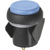 Apem IQR3S412 кнопка, Ø 16 mm, Momentary (NO), Snap-in, blue actuator, 200 mA 48 VDC, IP54