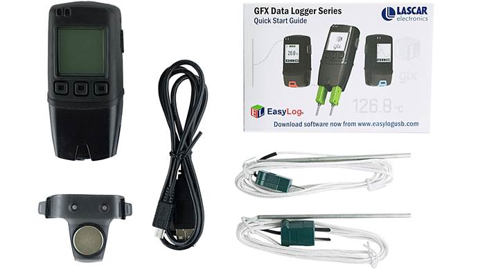 Lascar EL-GFX-DTC двухканальный регистратор температуры с термопарой K, J, T, USB, LCD