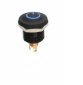 Apem IXP3S02FRXN9 кнопка, Ø 12 mm, Momentary (NO), harsh environments, black actuator, red/green led, 100 mA 28 VDC, IP69K