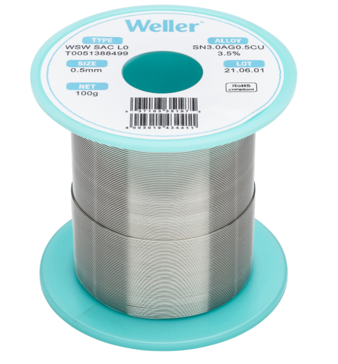 Weller WSW SAC L0 припій, 0,5 mm, 100 gr