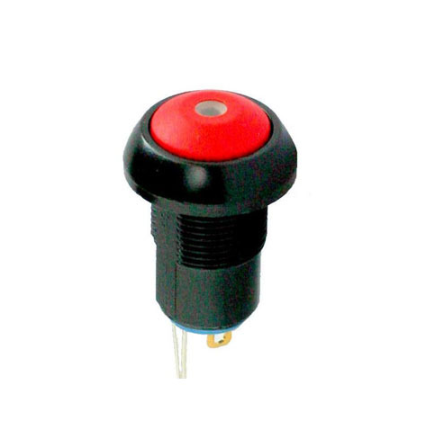 Apem IPR1SAD6L0S кнопка, Ø 12 mm, Latching OFF - ON, red actuator, red led, IP67