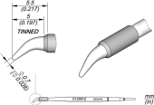 JBC C120012 паяльне жало, conical bent, Ø 0,7 mm S2