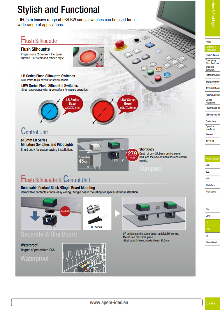 Технічна документація IDEC LB Series - Key Selector Switches