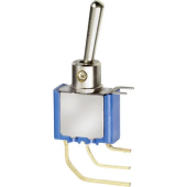 Apem 5236WWADB тумблер, ON-ON, 1 pole, Ø 6,35mm, 4A, 30 VDC, 3A 250VAC, Right angle, vertical mounting, Epoxy sealed terminals