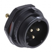 RS PRO 124-6675 роз'єм, Receptacle, Male contacts, 3 way, 500 V, 25A, IP68, Panel Mount