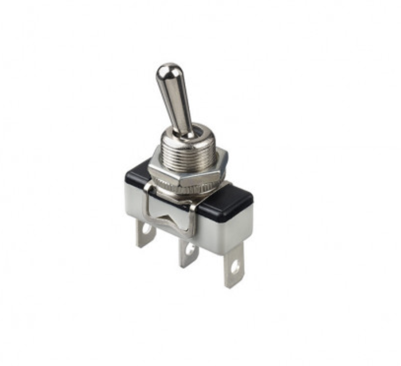 Apem 1019A тумблер, 6 A, 1 pole, ON-OFF-ON, Solder lug/quick-connect