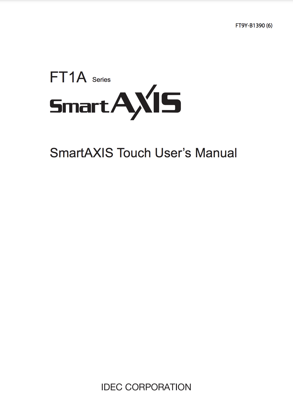 IDEC FT1A_SmartAXIS Touch Users Manual