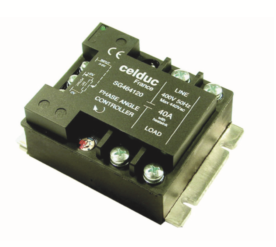 Celduc SG444020 однофазне твердотільне реле з фазовим управлінням, 40A, 115-265VAC, 0-10VDC
