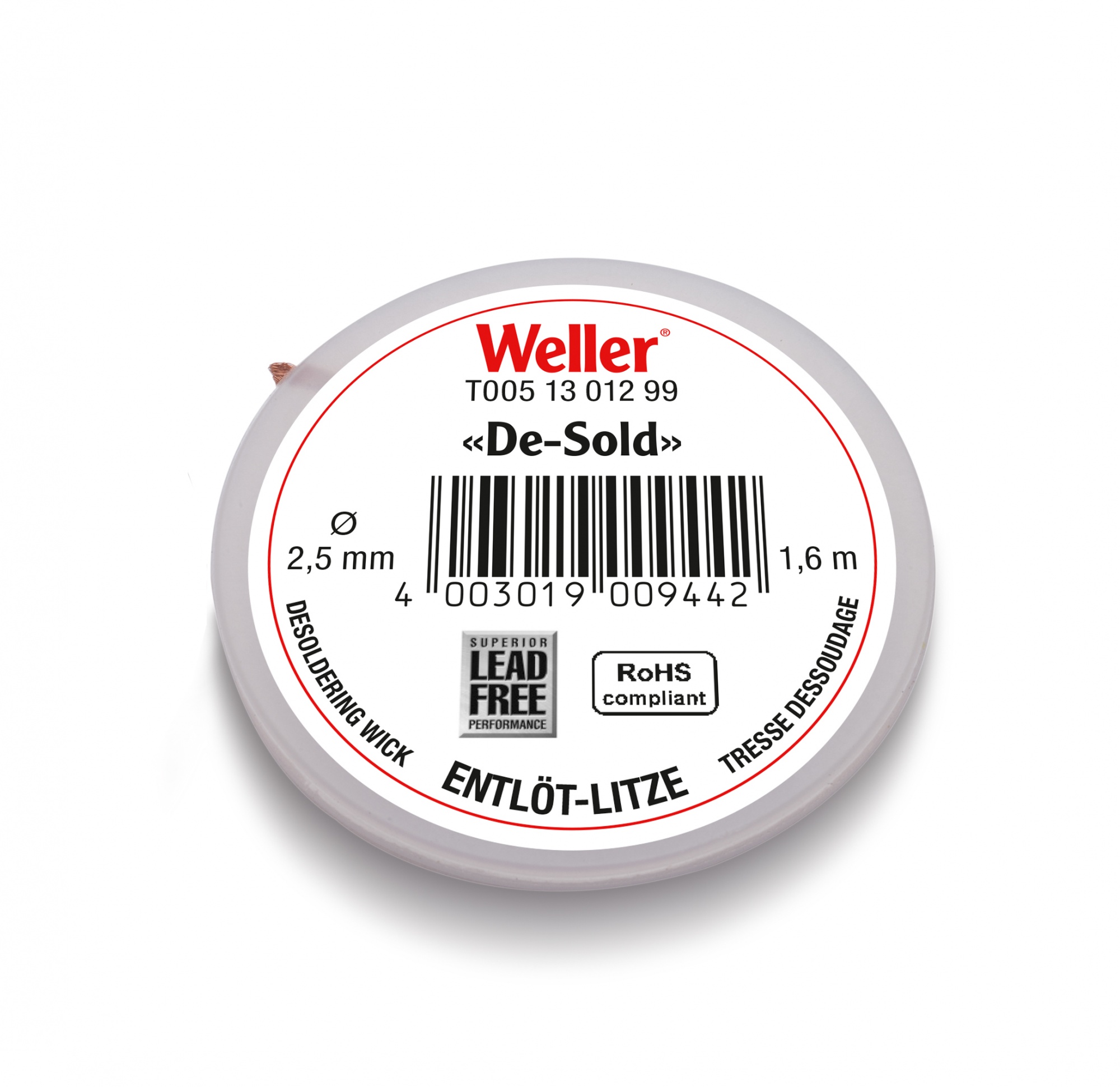 Weller обплетення для випайки, 1,6 m, ∅2,5 mm