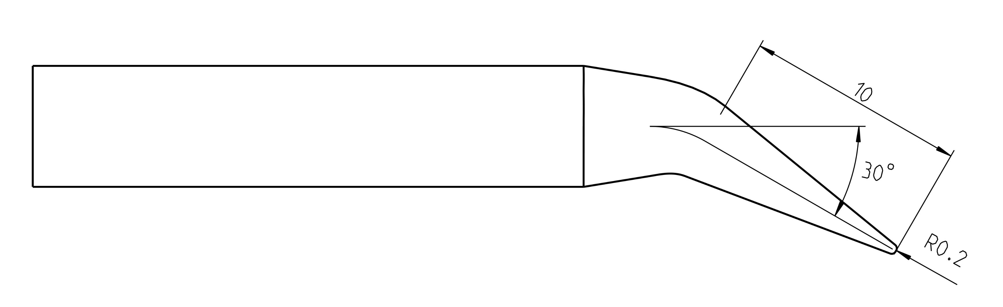 Weller RTU 004 C X MS паяльне жало, conical bent Ø 0.4 mm, MIL-SPEC